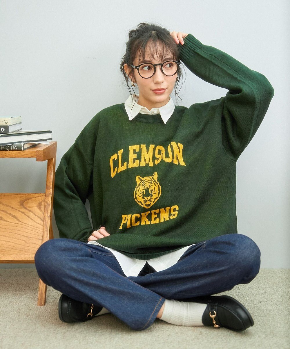 WEGO 【新色追加/ユニセックス着用ITEM/SMLサイズ展開】ジャガードグラフィックプルオーバー（LS） 