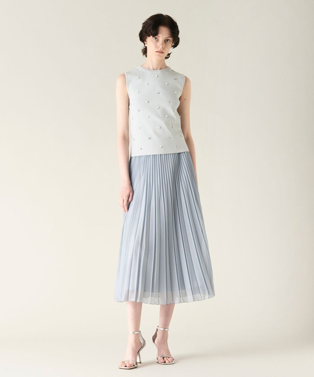 GRACE CONTINENTAL ビジューニットトップ 