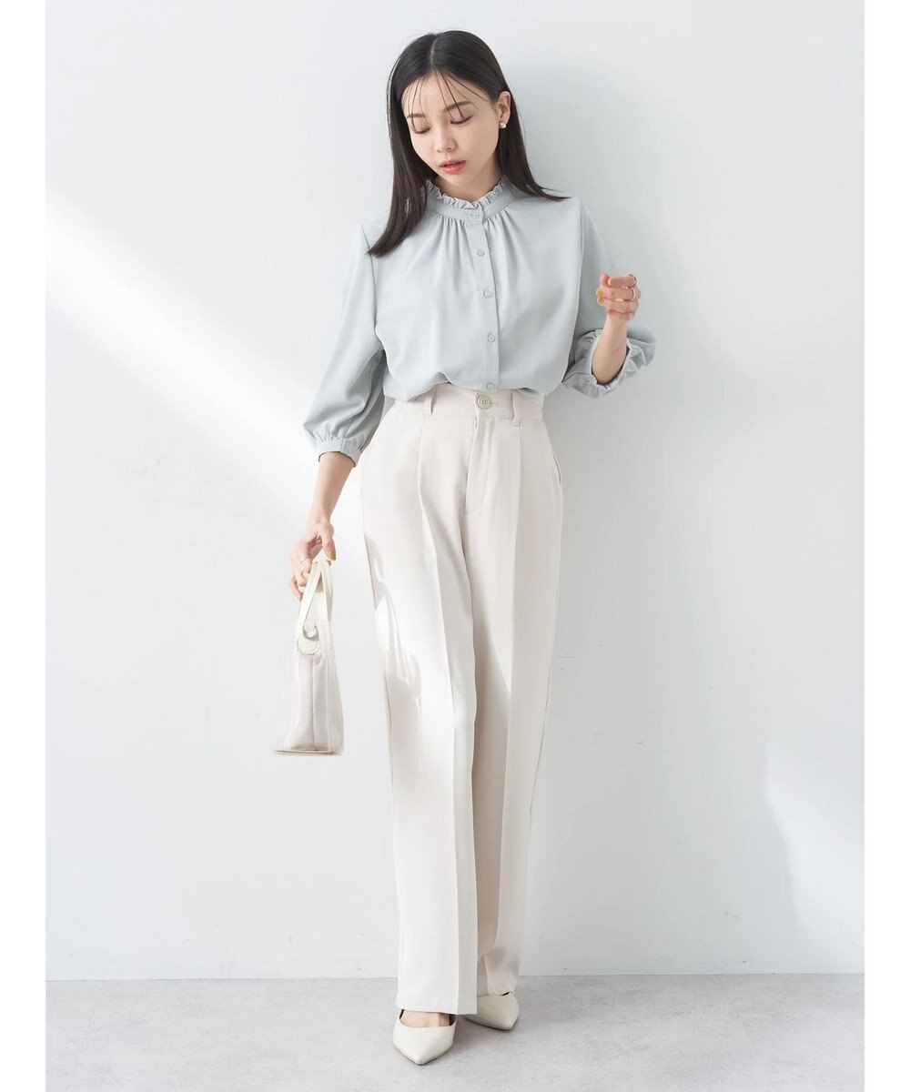 earth music&ecology ２ｗａｙフリル７分袖ブラウス 