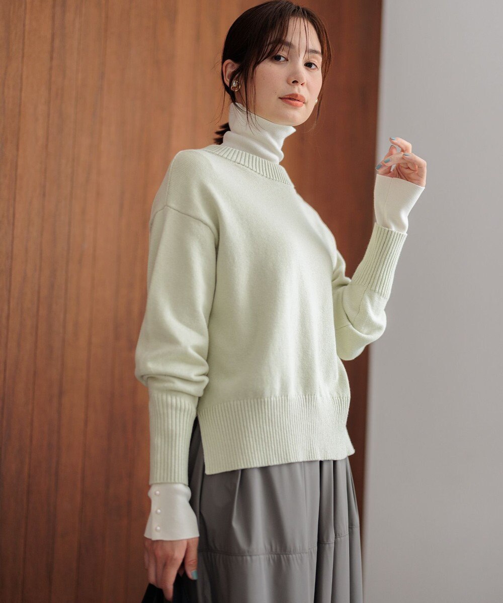 組曲 コットンカシミヤ混 クルーネックニット 