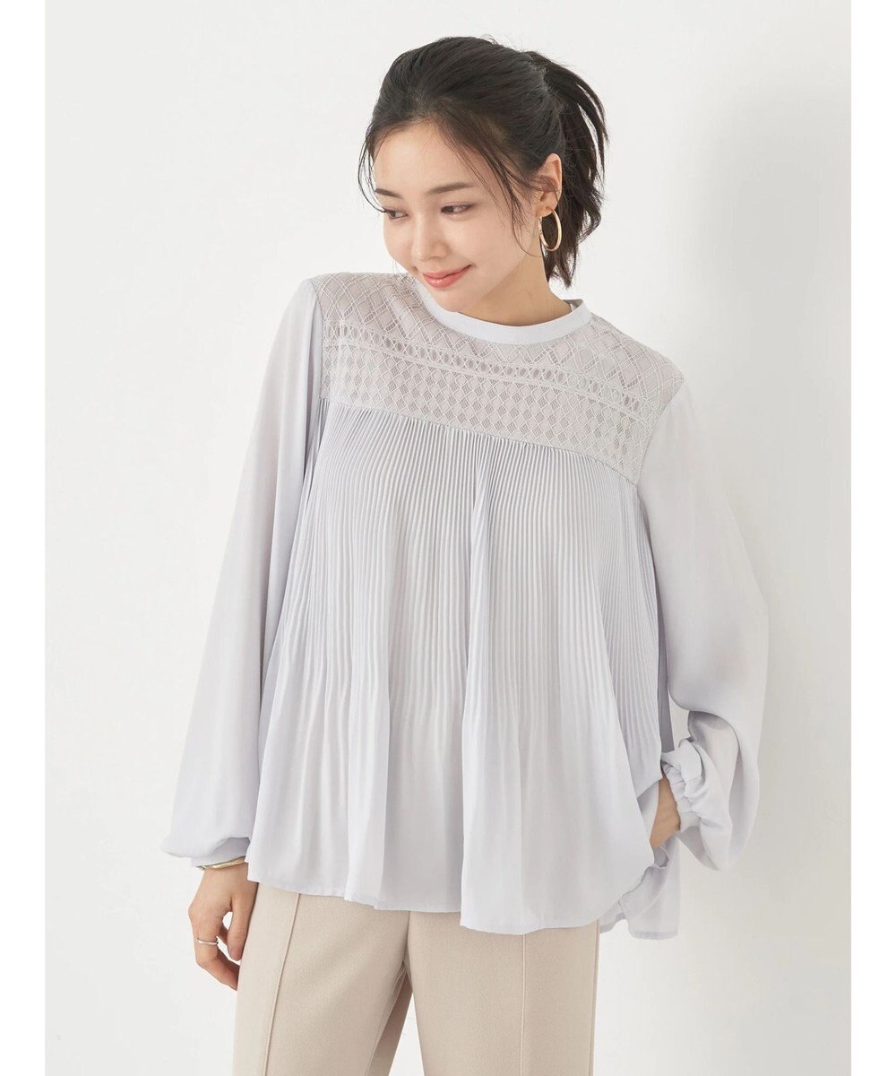 earth music&ecology レースプリーツブラウス 