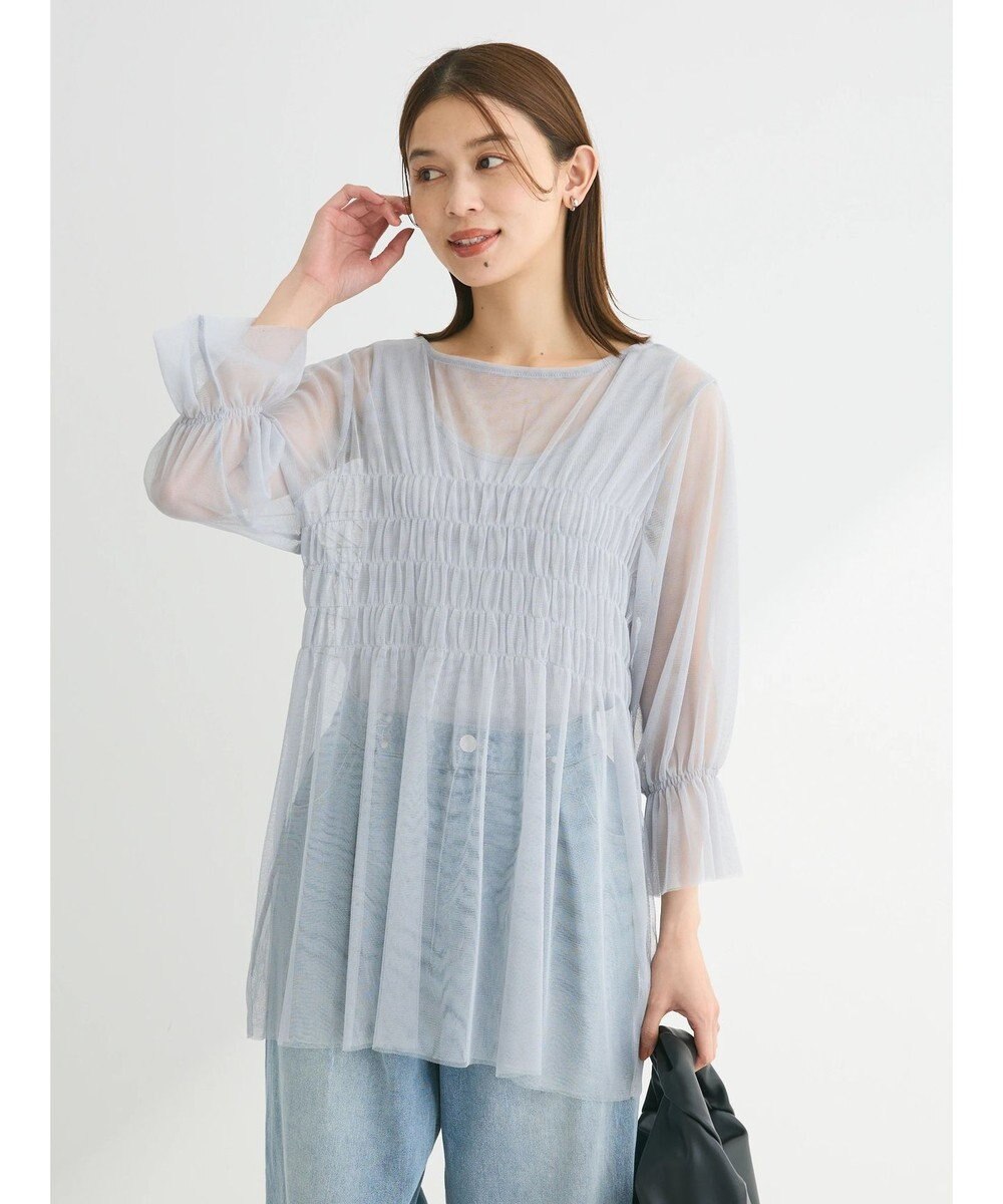 Green Parks チュールシャーリングチュニック 