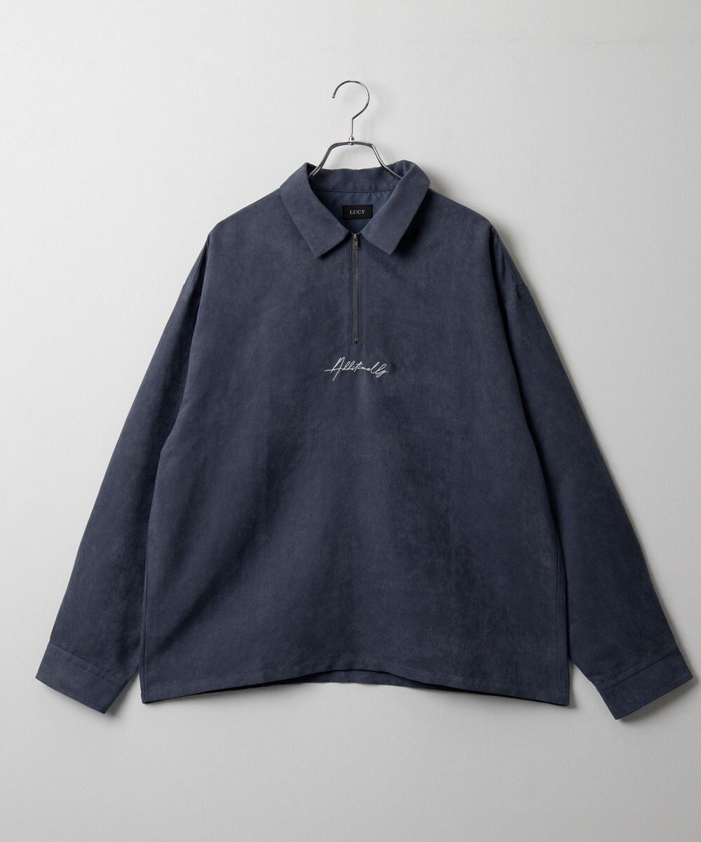 WEGO フェイクスウェードハーフZIPシャツ（LS） 