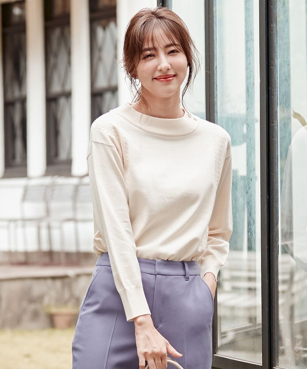 ANY SIS 【洗える】サイドケーブルカラー ニット 