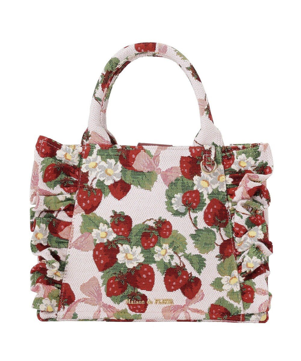 Maison de FLEUR いちごゴブランフロントフリルバッグ 