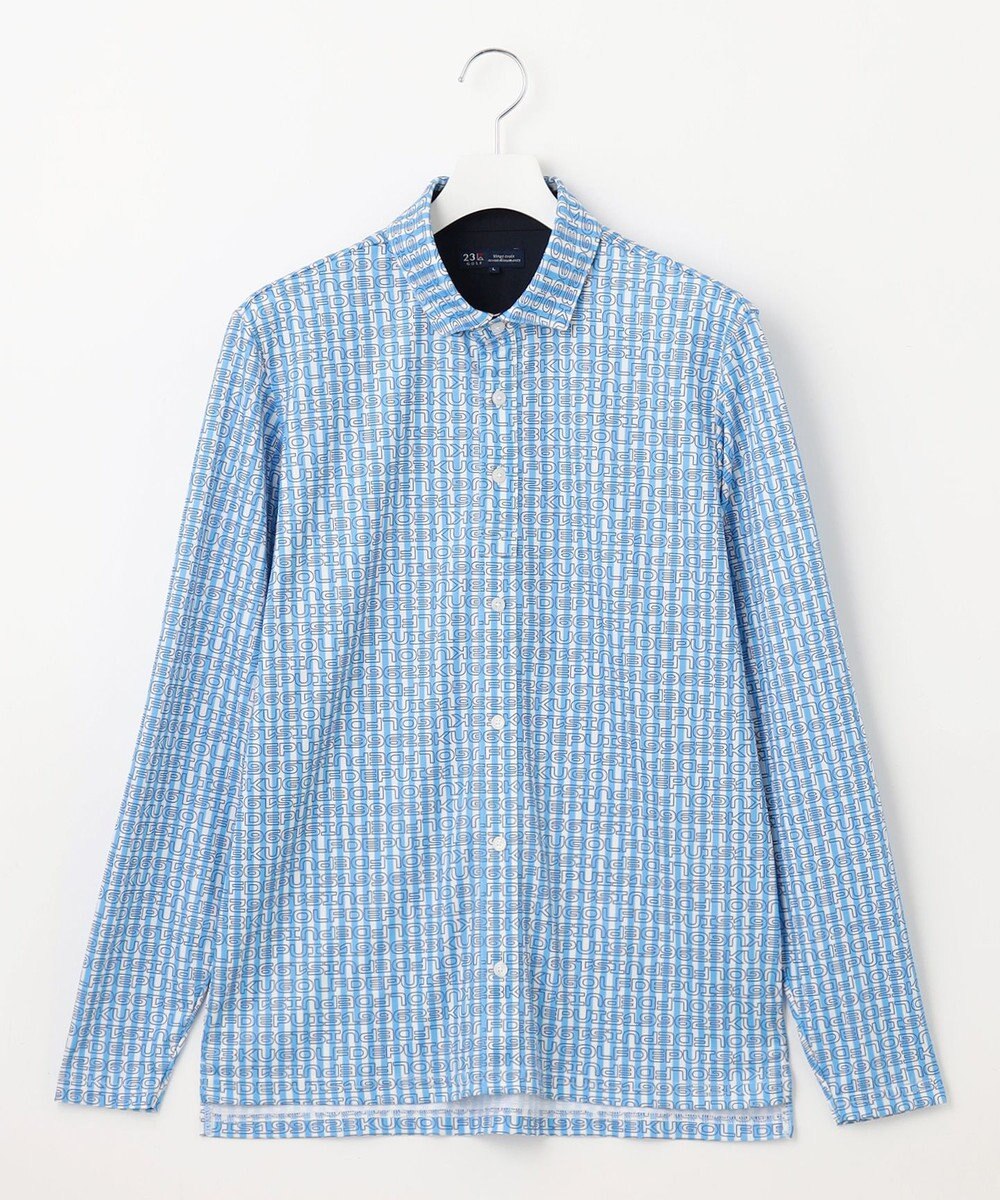 23区GOLF 【MEN】【吸水速乾/UVカット】ストライプロゴ 長袖シャツ 