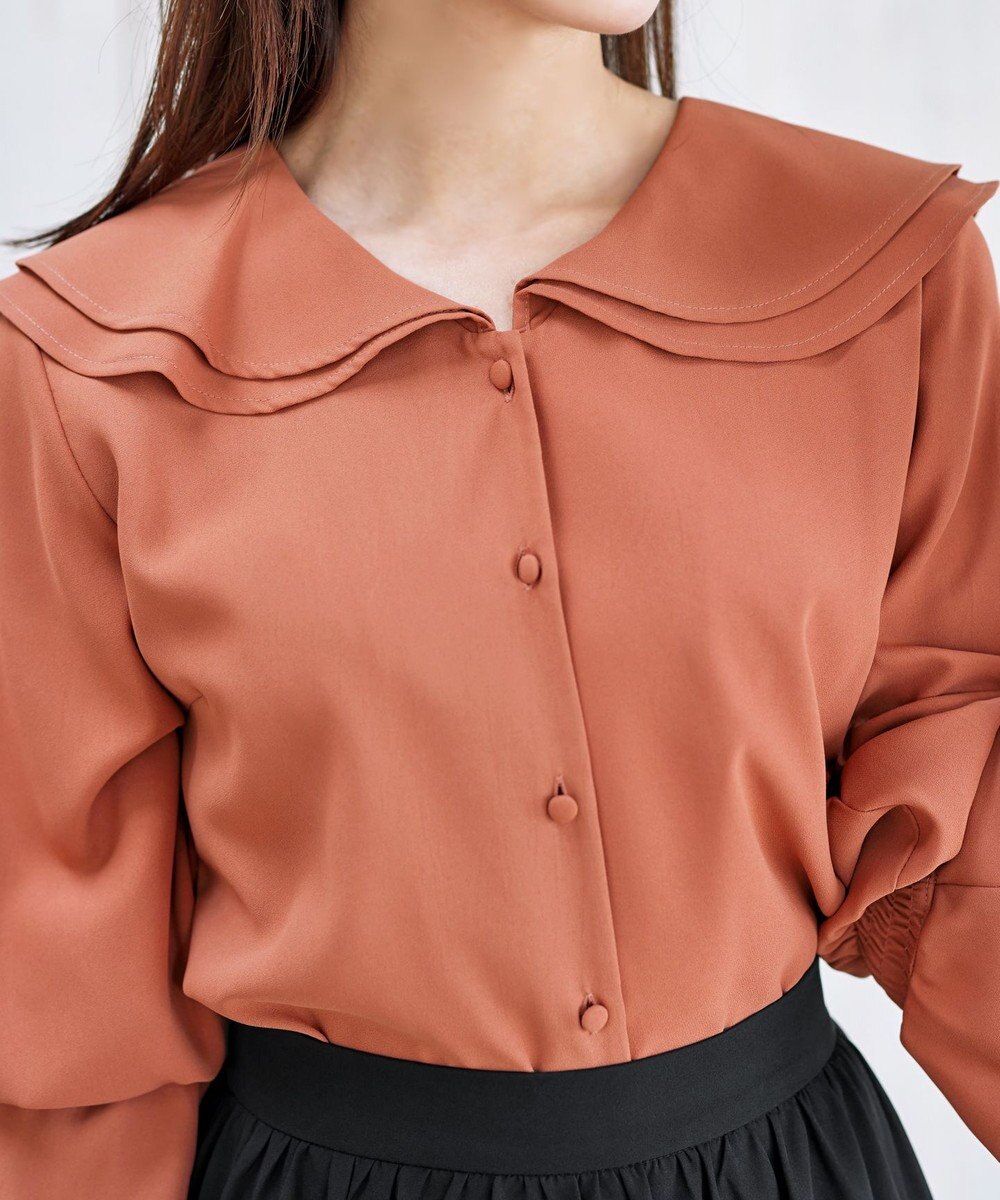 Tiaclasse 【洗える】フレアカラーブラウス 