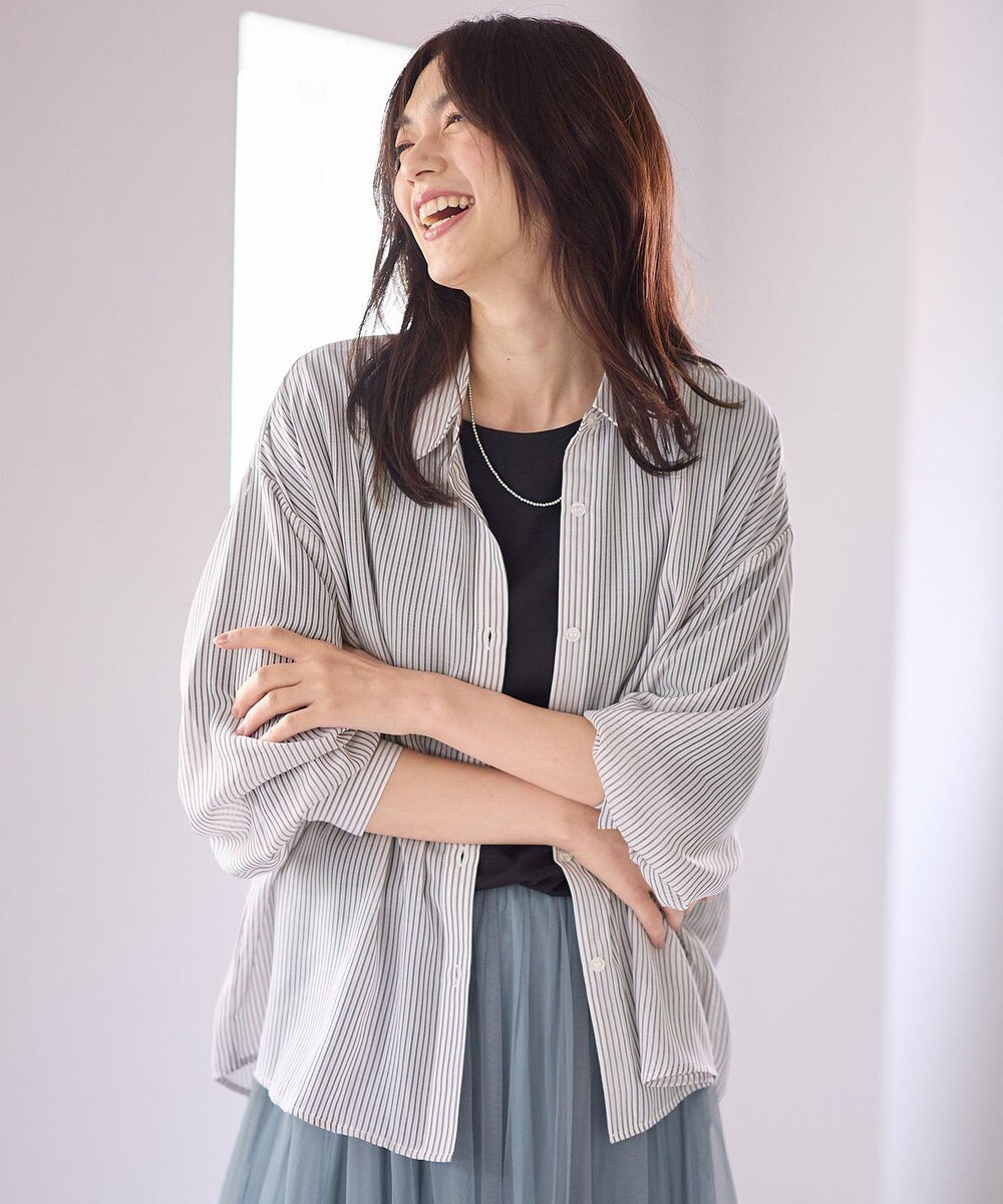 ANY L 【洗濯機可】シアーシャツ 