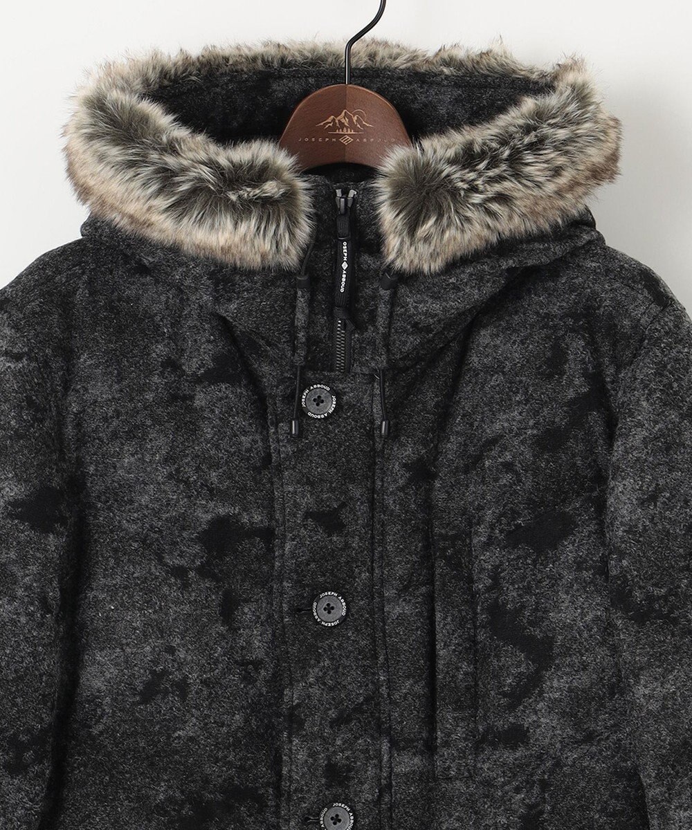 JOSEPH ABBOUD MOUNTAIN 【イタリア素材/ECOファー/9ポケット/ダウン/男女兼用】スライバーカモフラージュ　ダウンコート 