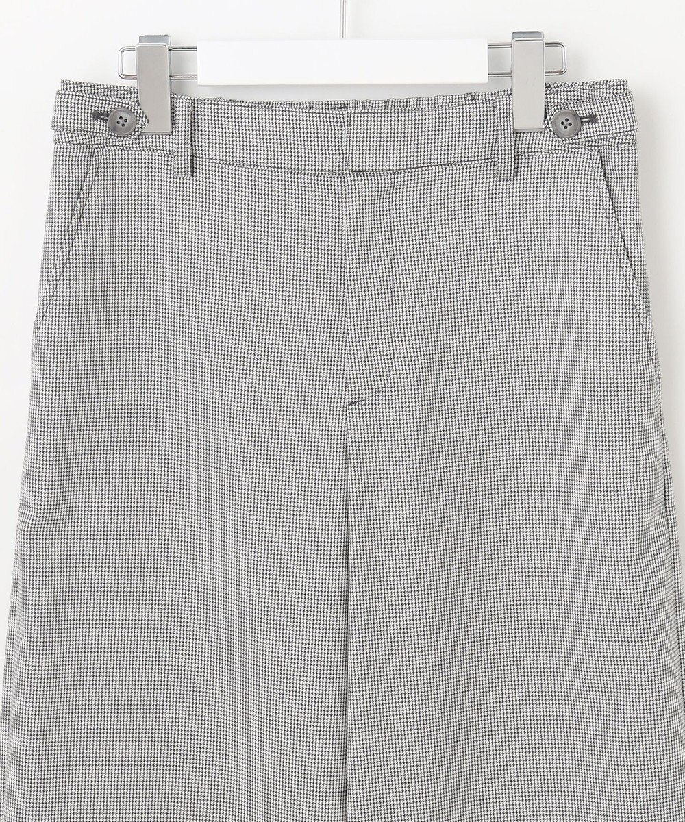 J.PRESS LADIES L 【洗える】シャークスキンハウンドトゥース セミワイド パンツ 