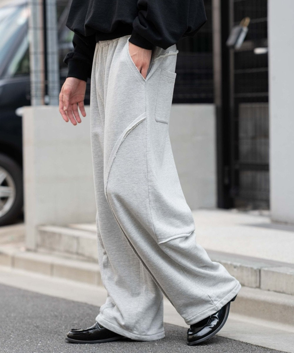 WEGO 【ユニセックス着用ITEM/ウエストゴム/MLサイズ展開】バルーン3Dスウェットパンツ 