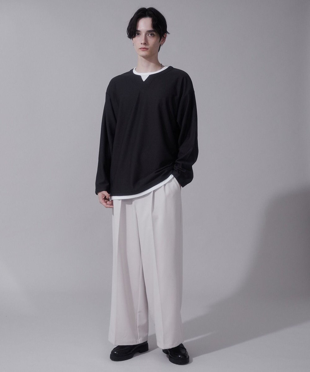 WEGO フェイクレイヤードキーネックT（LS） 