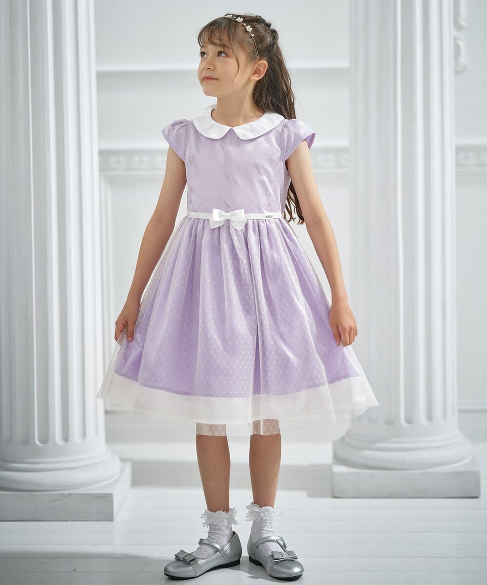 組曲 KIDS 【150-160㎝】チュールドット ドレス 