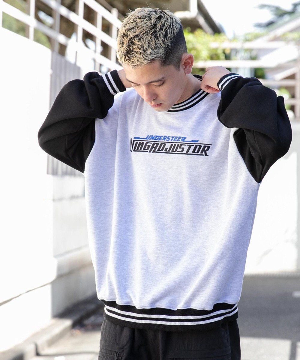 WEGO ヘビーウエイト刺繍バイカラープルオーバー 