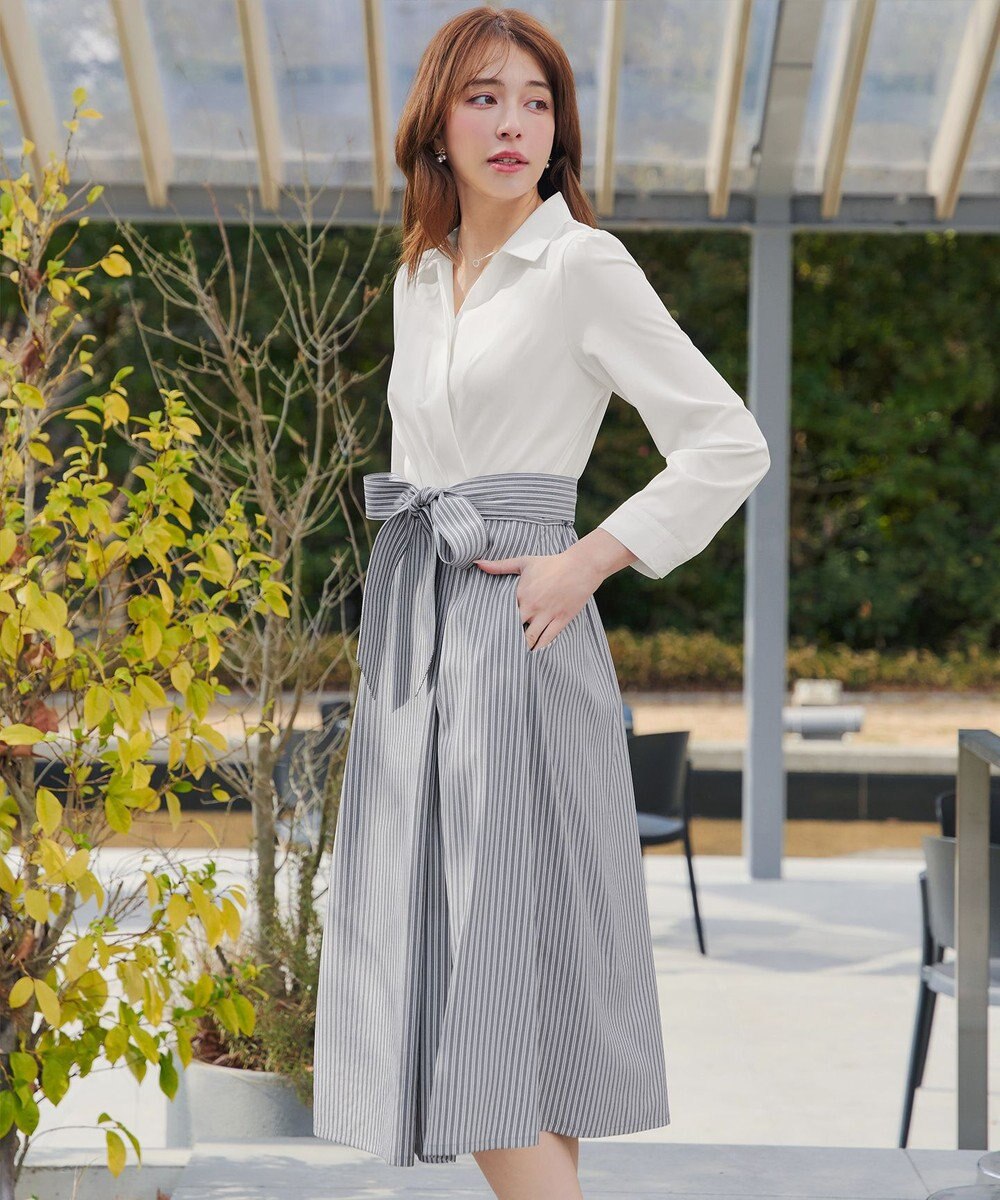 Tiaclasse カシュクールシャツワンピース 