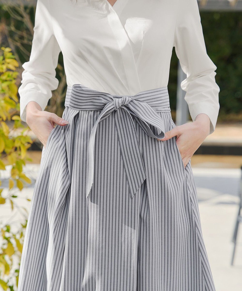 Tiaclasse カシュクールシャツワンピース 