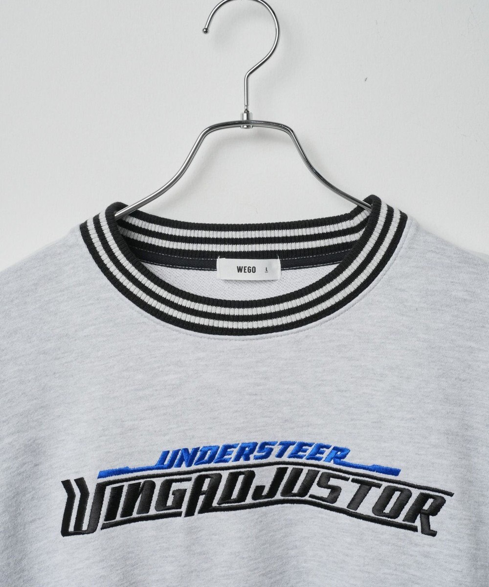 WEGO ヘビーウエイト刺繍バイカラープルオーバー 