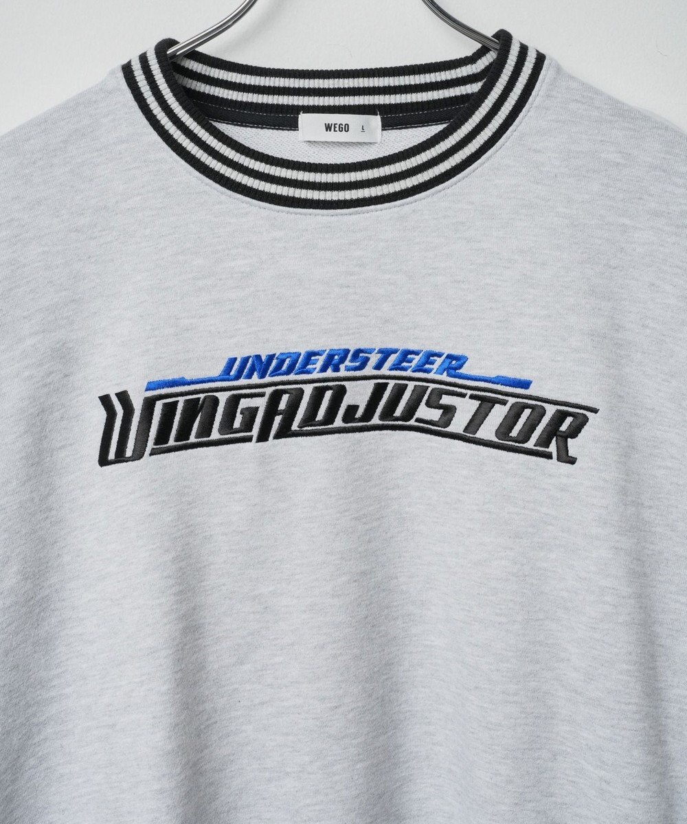 WEGO ヘビーウエイト刺繍バイカラープルオーバー 