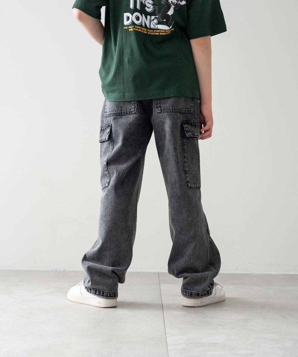 WEGO 【KIDS/150cm/160cm/ウエストゴム】デニムイージーカーゴパンツ（JUNIOR） 