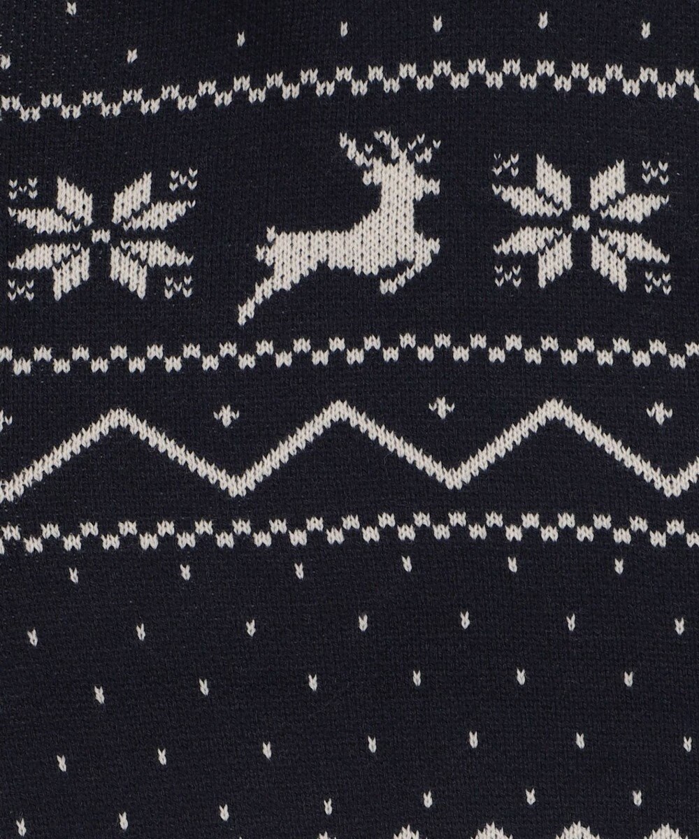 WEGO ノルディック柄ハーフジップニット 