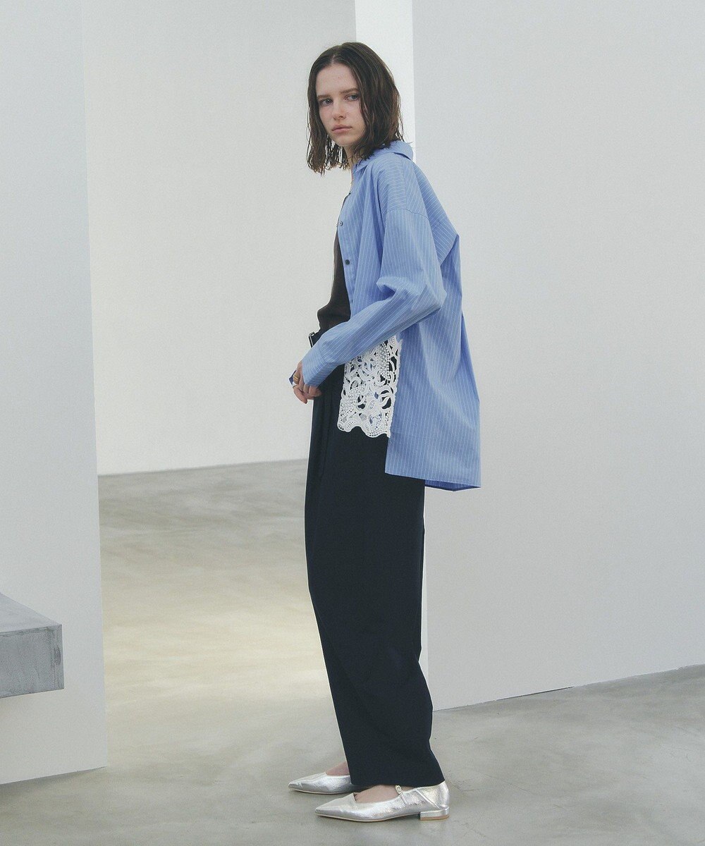 YECCA VECCA レースヘムロングシャツ 