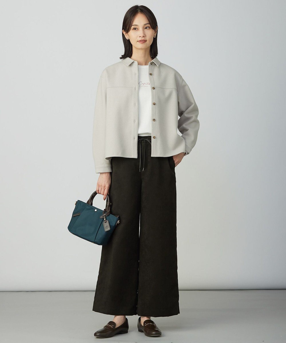 J.PRESS LADIES L マイクロライトスエード ワイド パンツ 