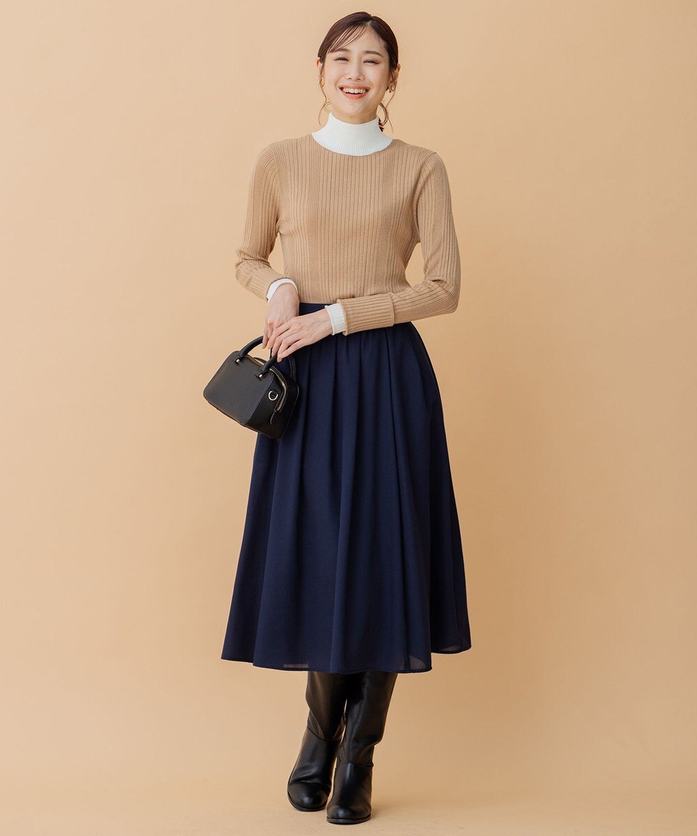組曲 【セット着用可】ウールライクサキソニータック スカート 