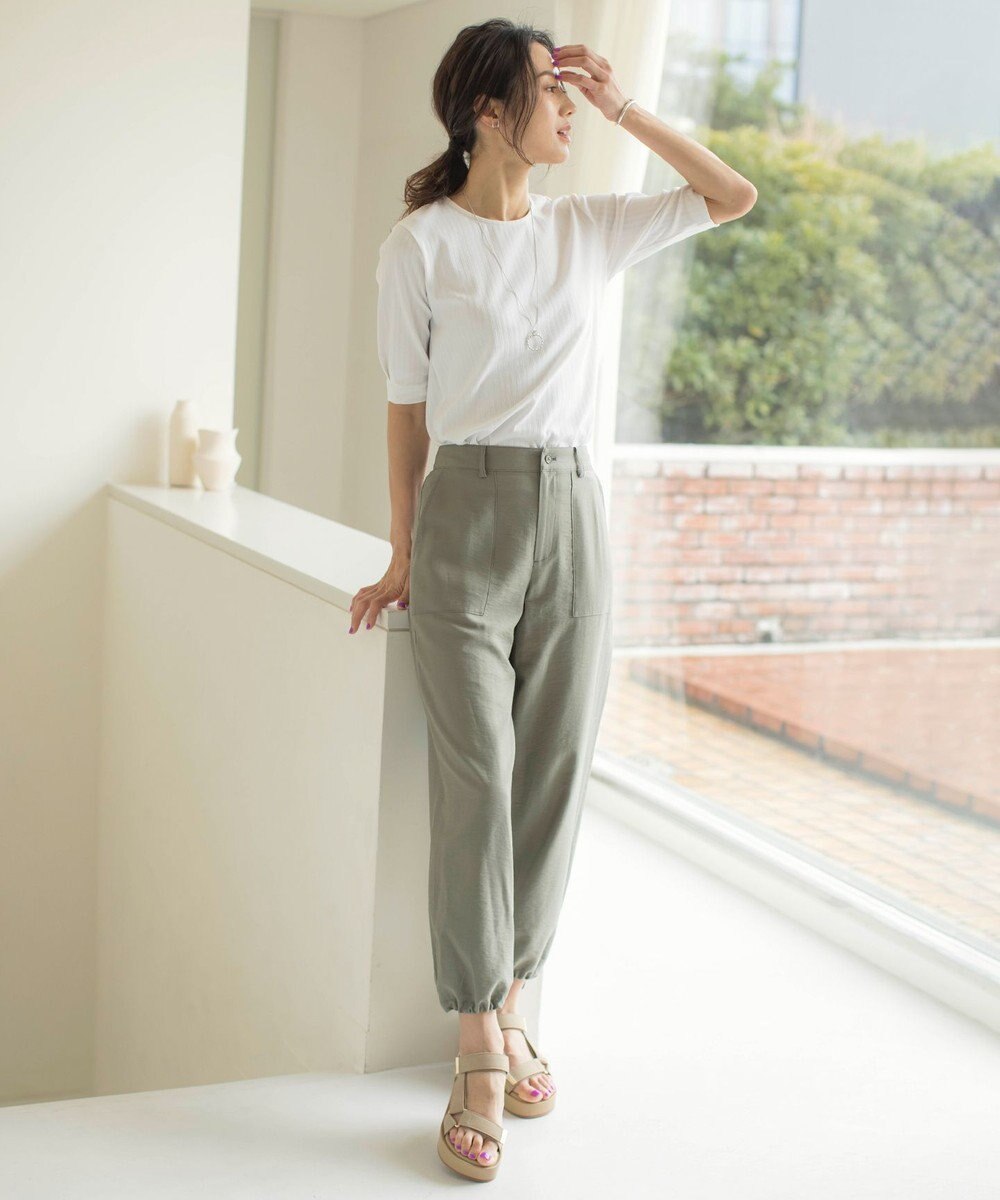 J.PRESS LADIES L ワイドリブジャージー タックスリーブ カットソー 