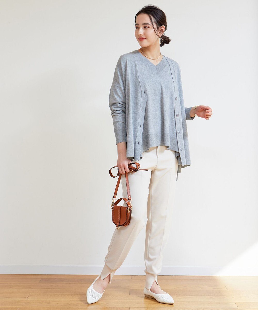 UNFILO 【抗菌防臭】スタイルアップニット NEW カーディガン 