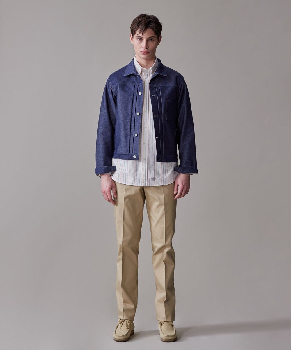 J.PRESS MEN 洗練されたデザインと機能性【ストレッチ】トリコチン ステムテーパード パンツ 