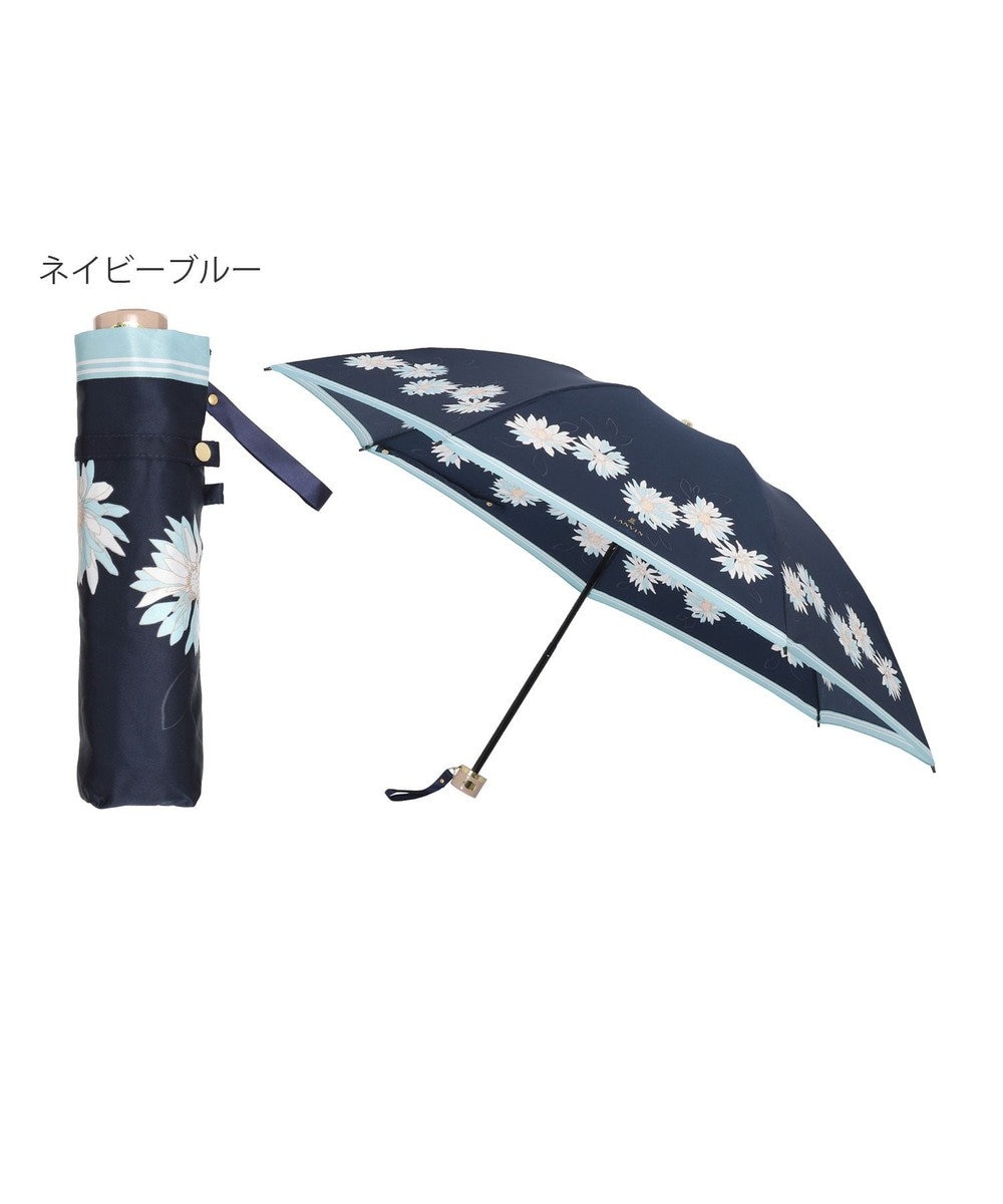 MOONBAT 【雨傘】ランバン　オン　ブルー (LANVIN en Bleu) 花柄 プリント 折りたたみ傘 