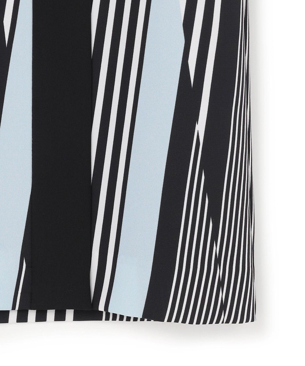 ICB 【先行予約】ランダムストライププリント ストレートスカート 