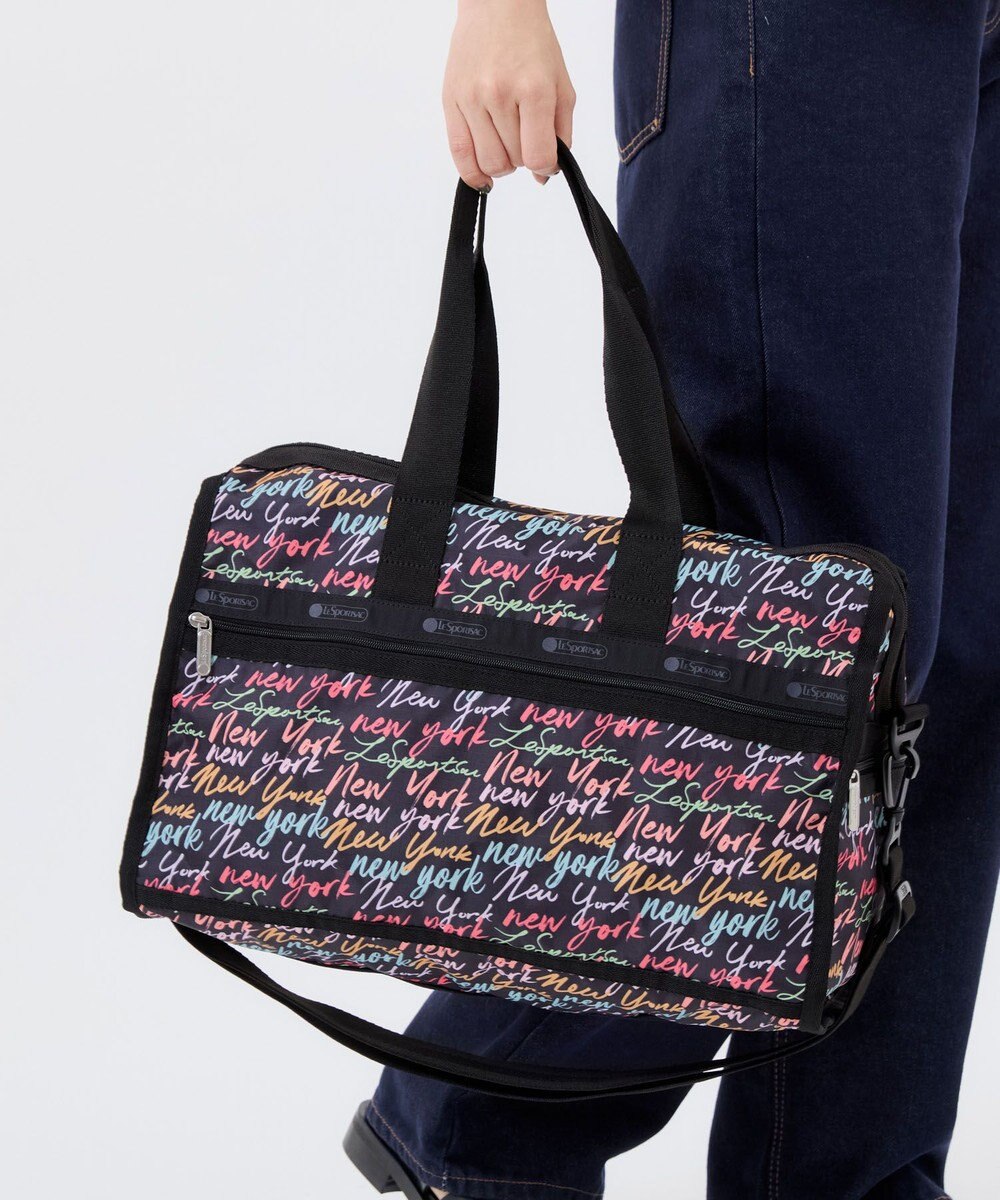 LeSportsac DELUXE MED WEEKENDER/NYCスクリプトブラック 
