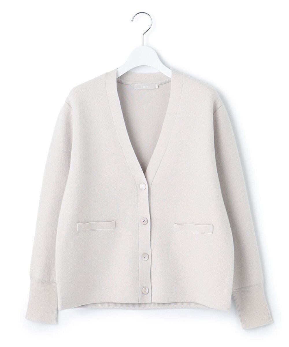 ICB 【洗える】ソフトカシミヤミックス Vネックニットカーディガン 