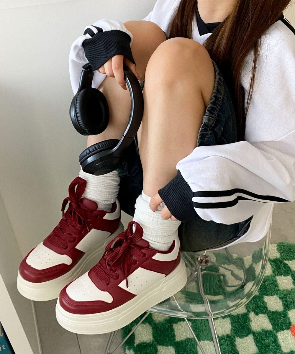 WEGO ボリュームレースアップ厚底スニーカー 