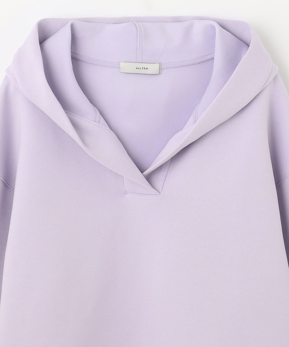 ANY 【洗える】ライトウエイト スリットネックパーカー 