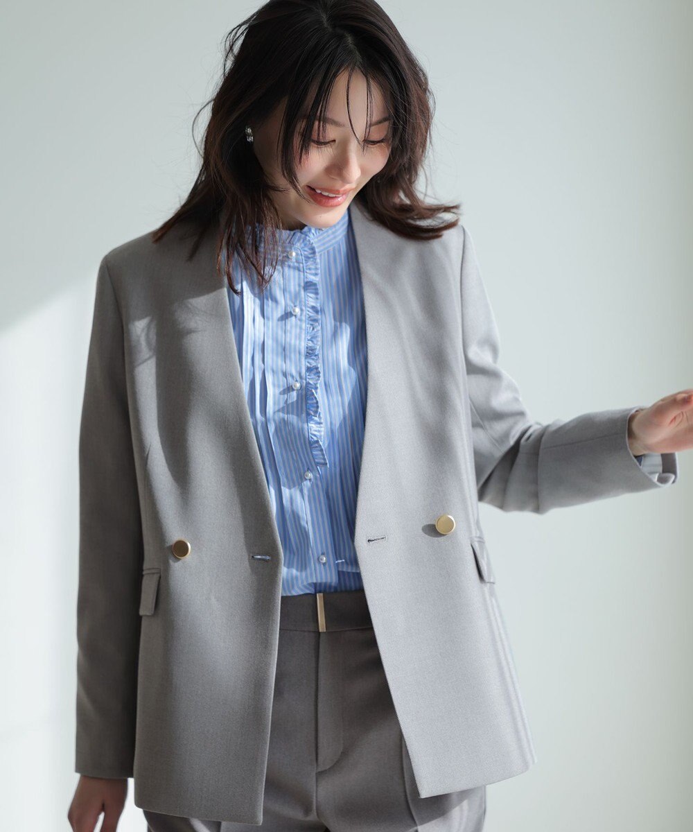 ANY SIS S 褒めらレディストレッチ カラーレス ジャケット 