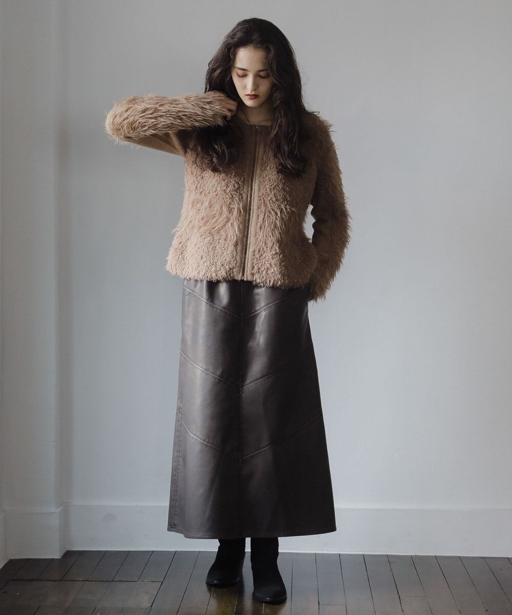 Green Parks ■ESCAR ヴィンテージ調エコレザースカート 