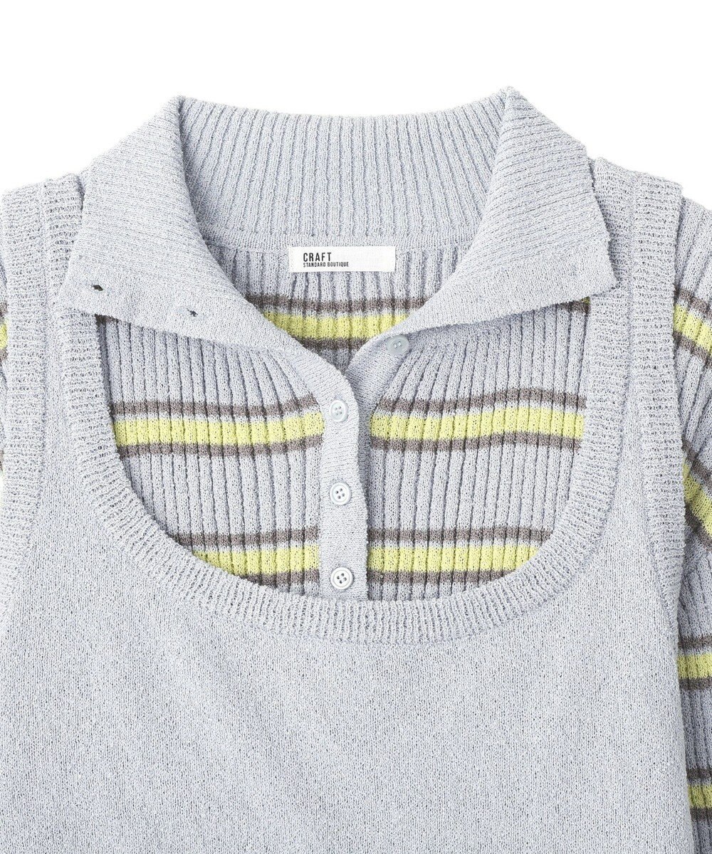 CRAFT STANDARD BOUTIQUE 2点セット/ベスト＋ハーフボタンリブニットトップ 