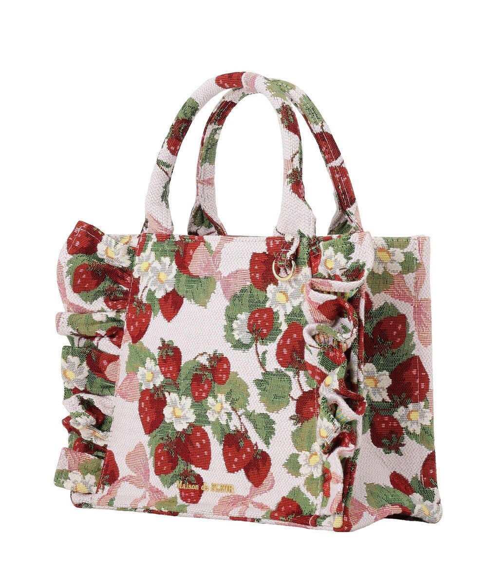 Maison de FLEUR いちごゴブランフロントフリルバッグ 