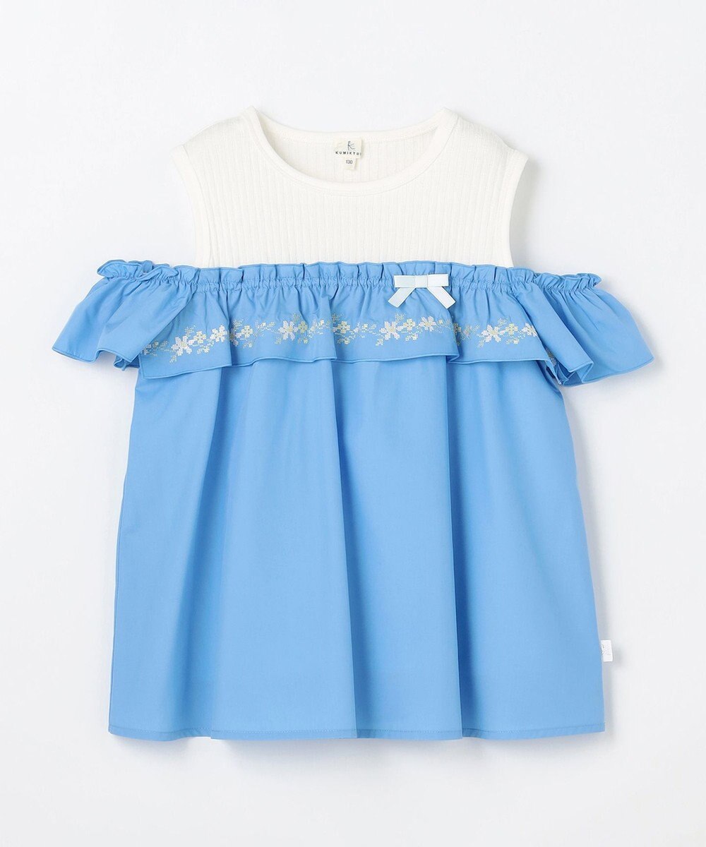 組曲 KIDS  【90-100㎝】 クロスステッチオフショルトップス 