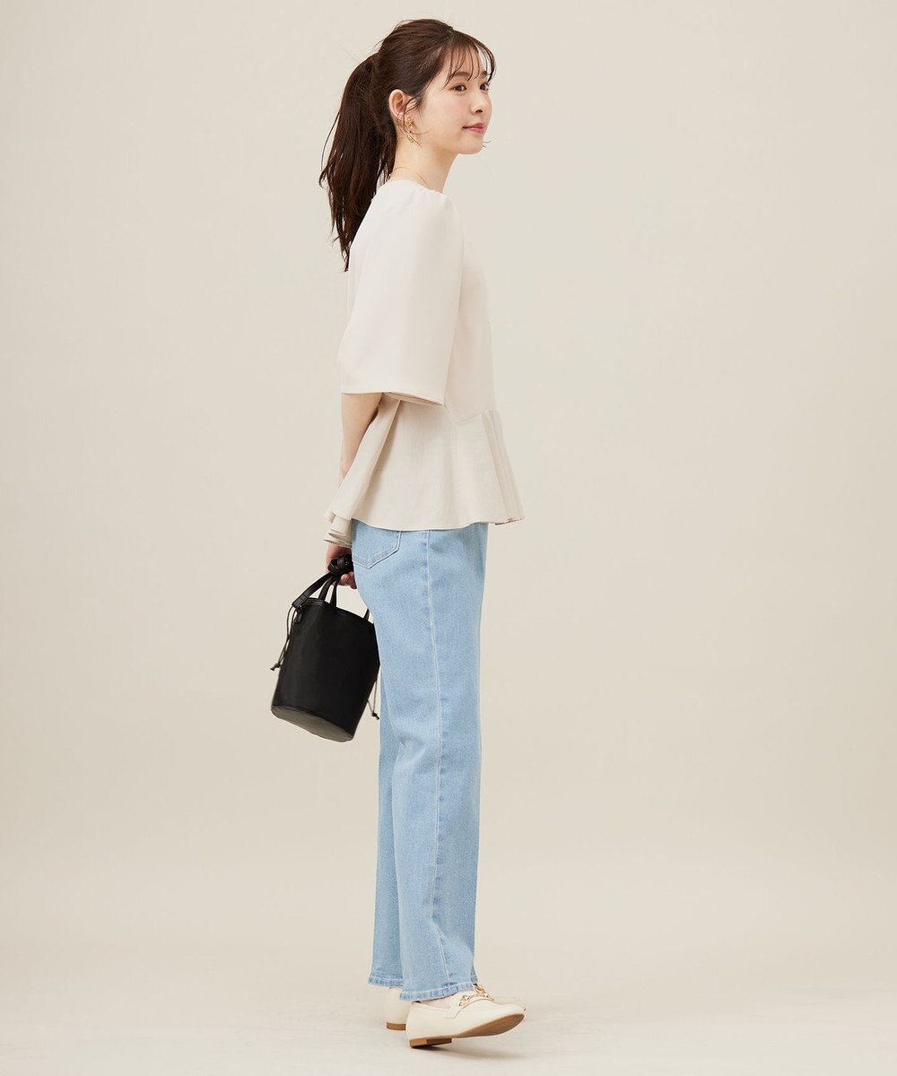 ANY SIS 【撥水・接触冷感・UVカット】コンフォートイージーペプラム  ブラウス 