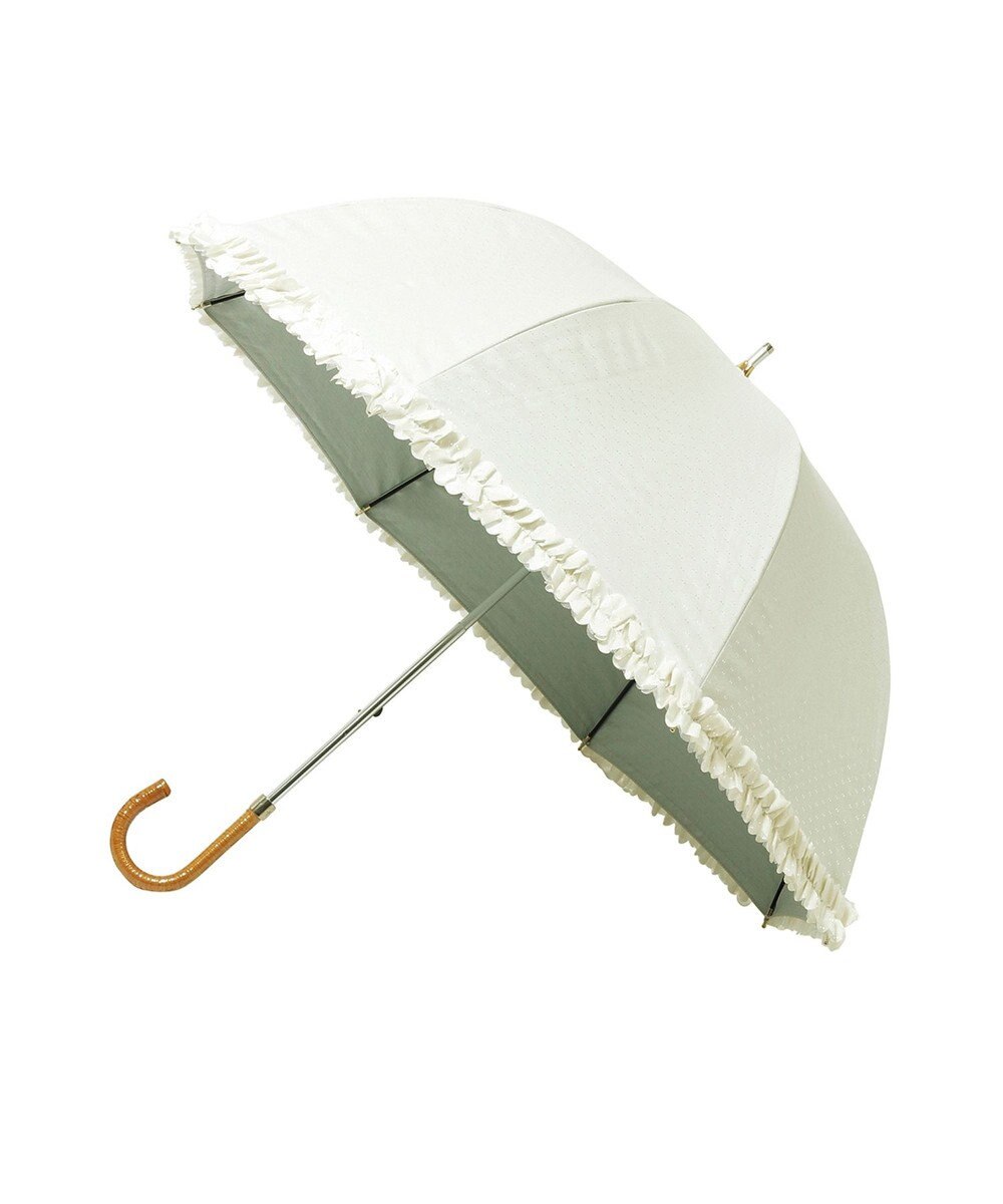 MOONBAT 【晴雨兼用日傘】LANVIN en Bleu (ランバン オン ブルー) 長傘 ドビーフリル 遮光 遮熱 UV 