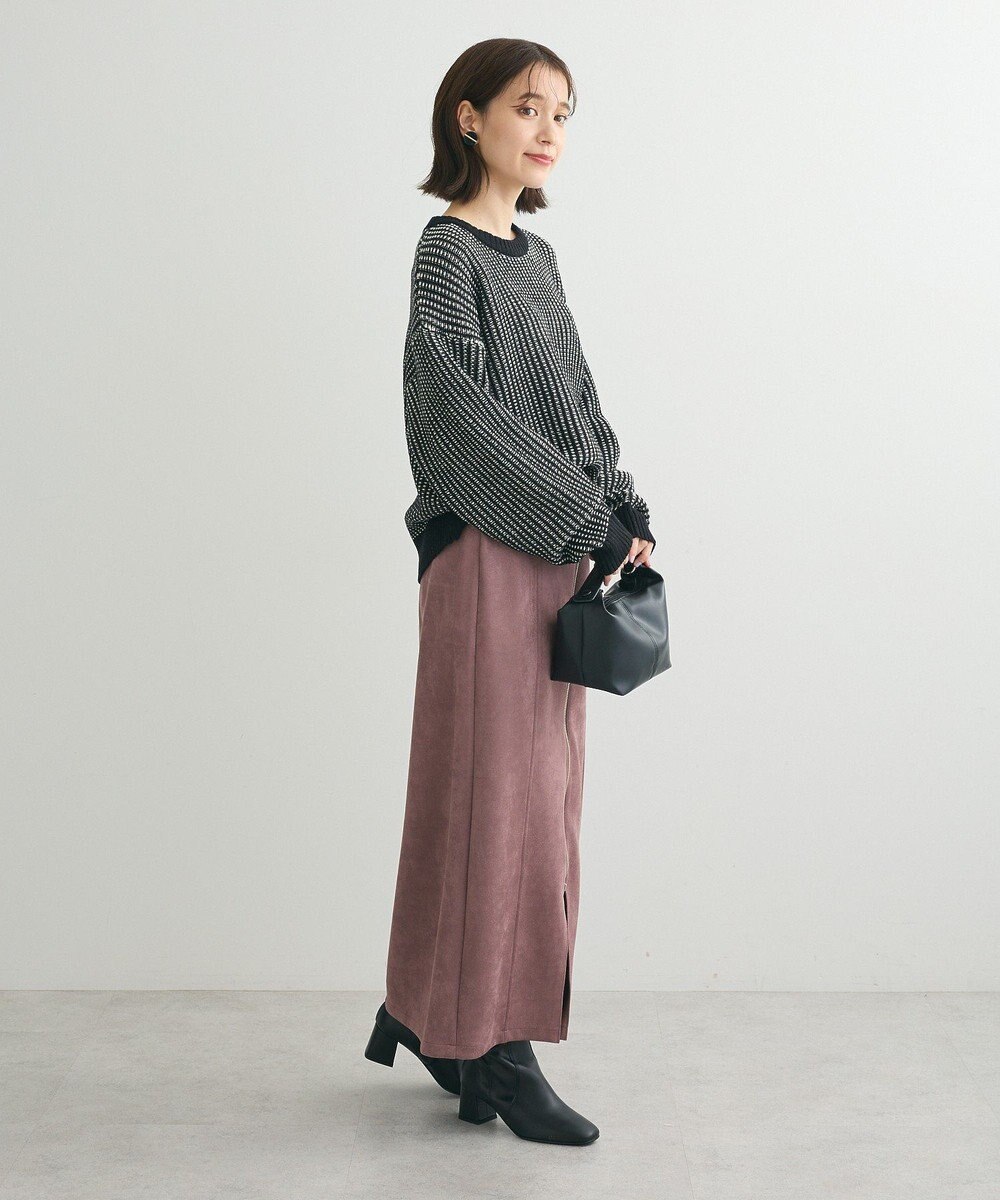 Green Parks ・ＥＬＥＮＣＡＲＥ　ＤＵＥ　タック編バイカラーニット 