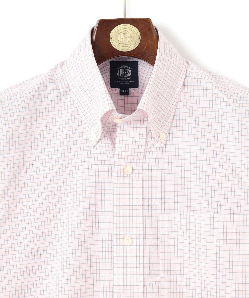 J.PRESS MEN 【PREMIUM PLEATS / 形態安定】スーピマコットンファンシーチェック ドレスシャツ / B.D. 