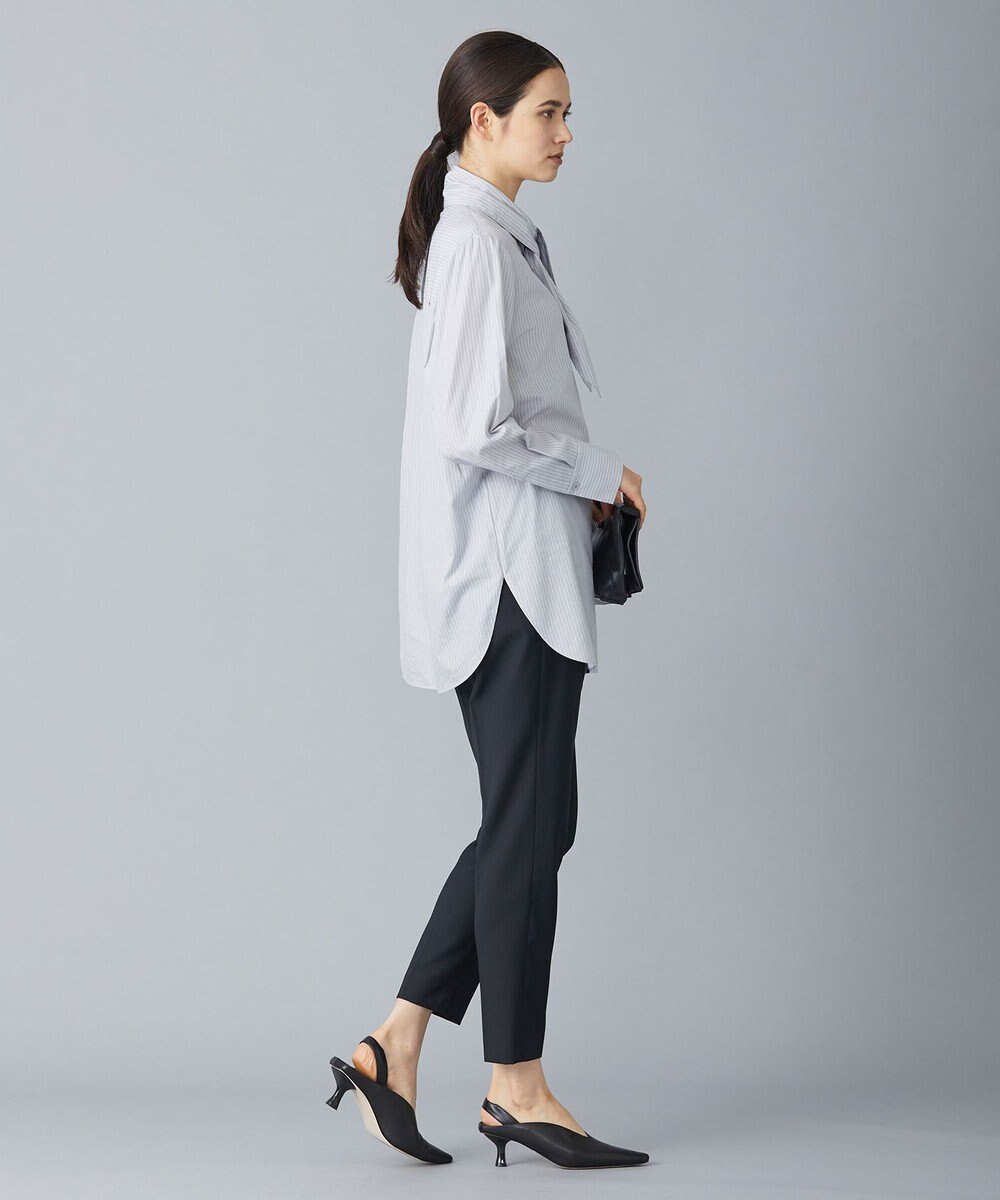 ICB 【洗える】CRySiタイプライター ボウタイ付きバンドカラーシャツ 