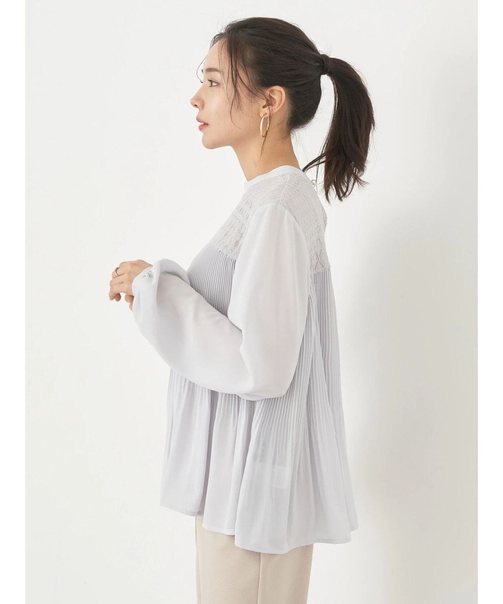 earth music&ecology レースプリーツブラウス 