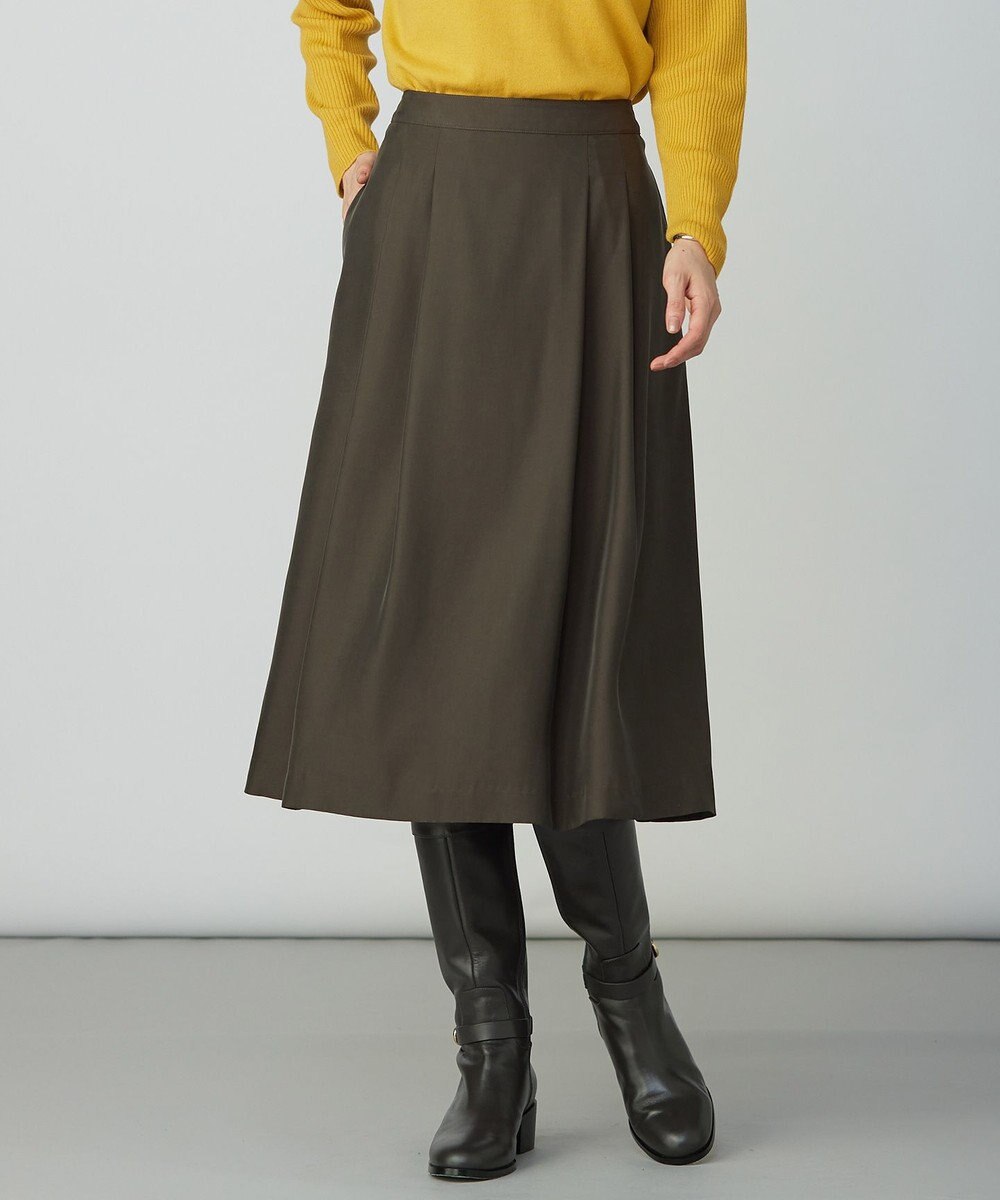 J.PRESS LADIES S CUPRAツイル タック スカート 
