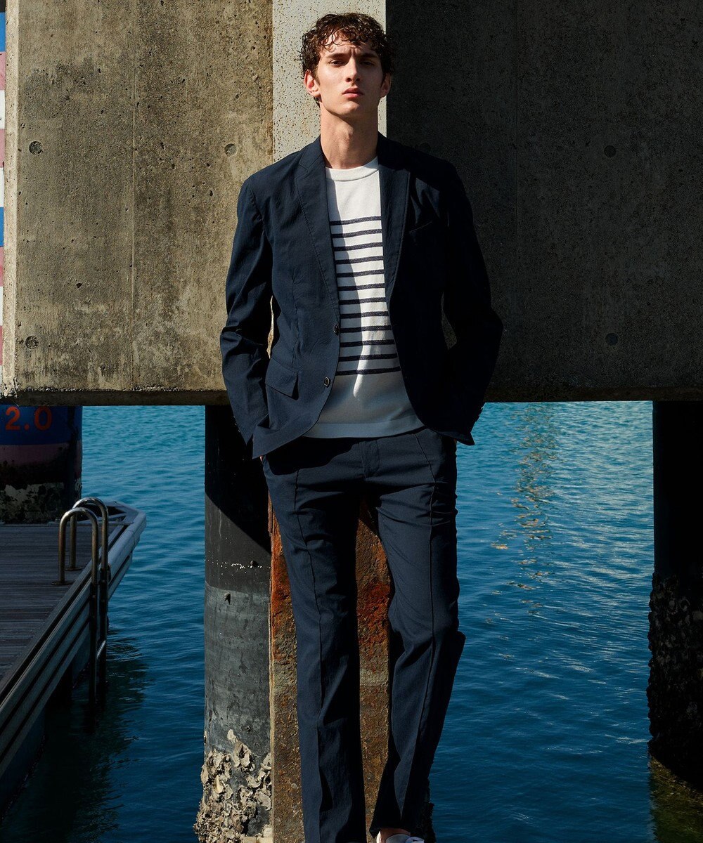 JOSEPH ABBOUD 【清涼感/ストレッチ/洗える】クールスキン ボーダーT ニット 