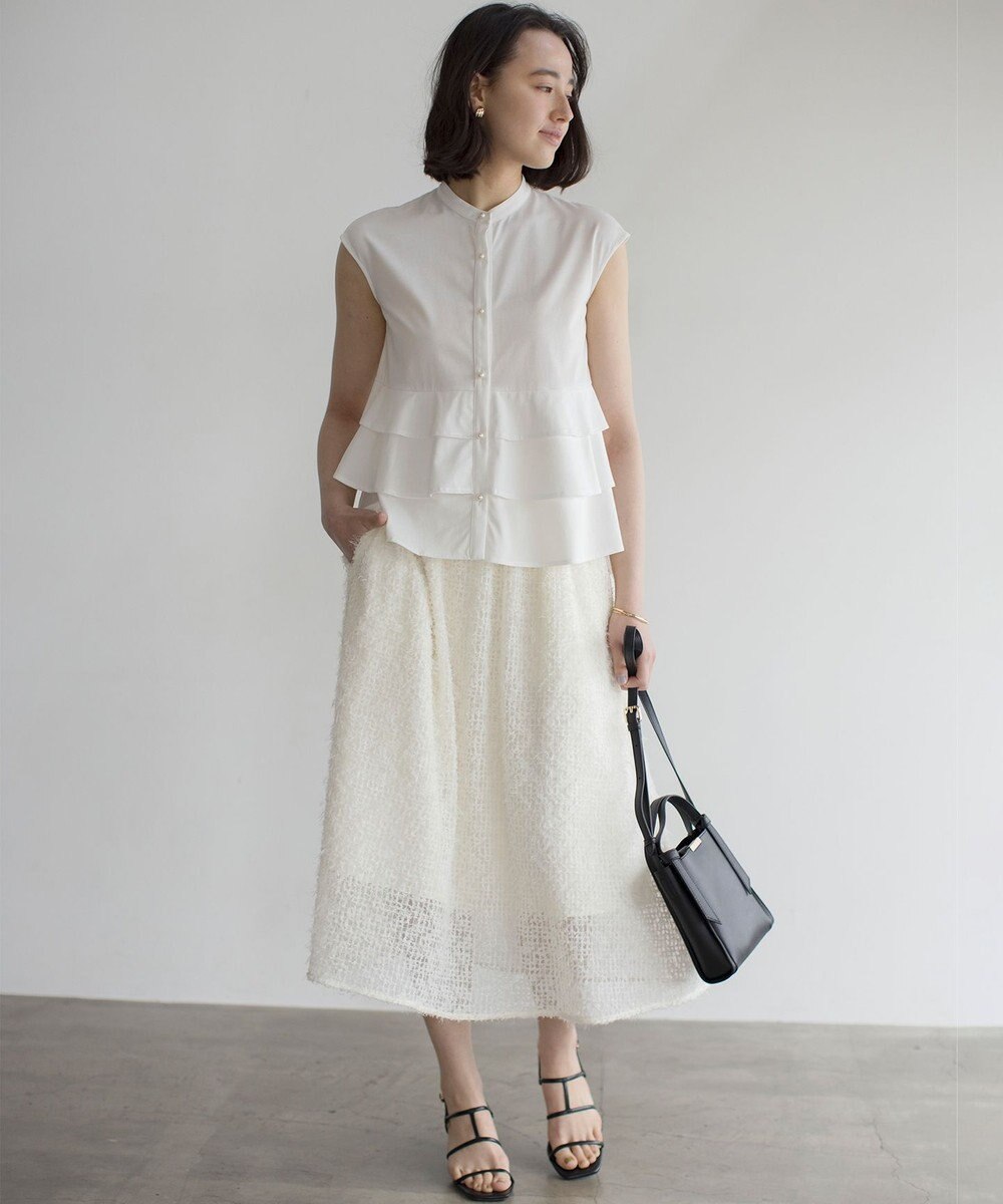 組曲 【WEB限定】プレーティング天竺ティアード カットソー 